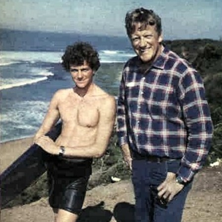 Rolf Aurness and his father James Arness are both interested in surfing.